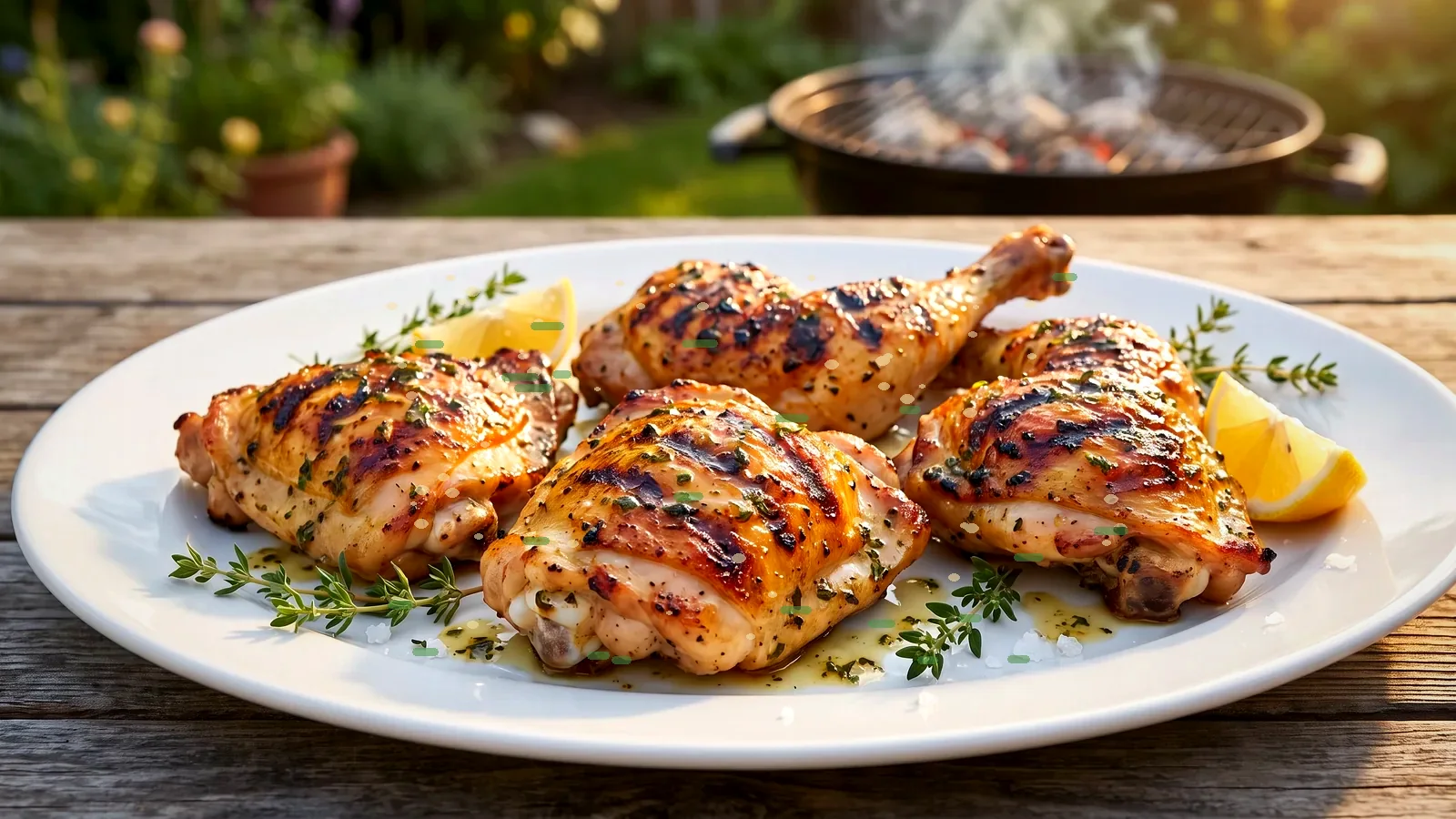 Gegrillte Chicken Thighs mit glänzender Miso Hot Honey Glasur