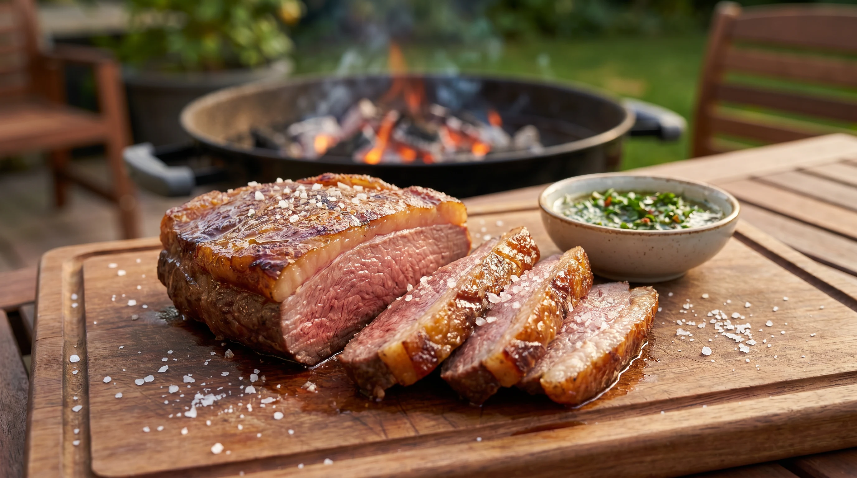 Picanha grillen als realistische Grillaufnahme mit frischen Zutaten und Röstaromen