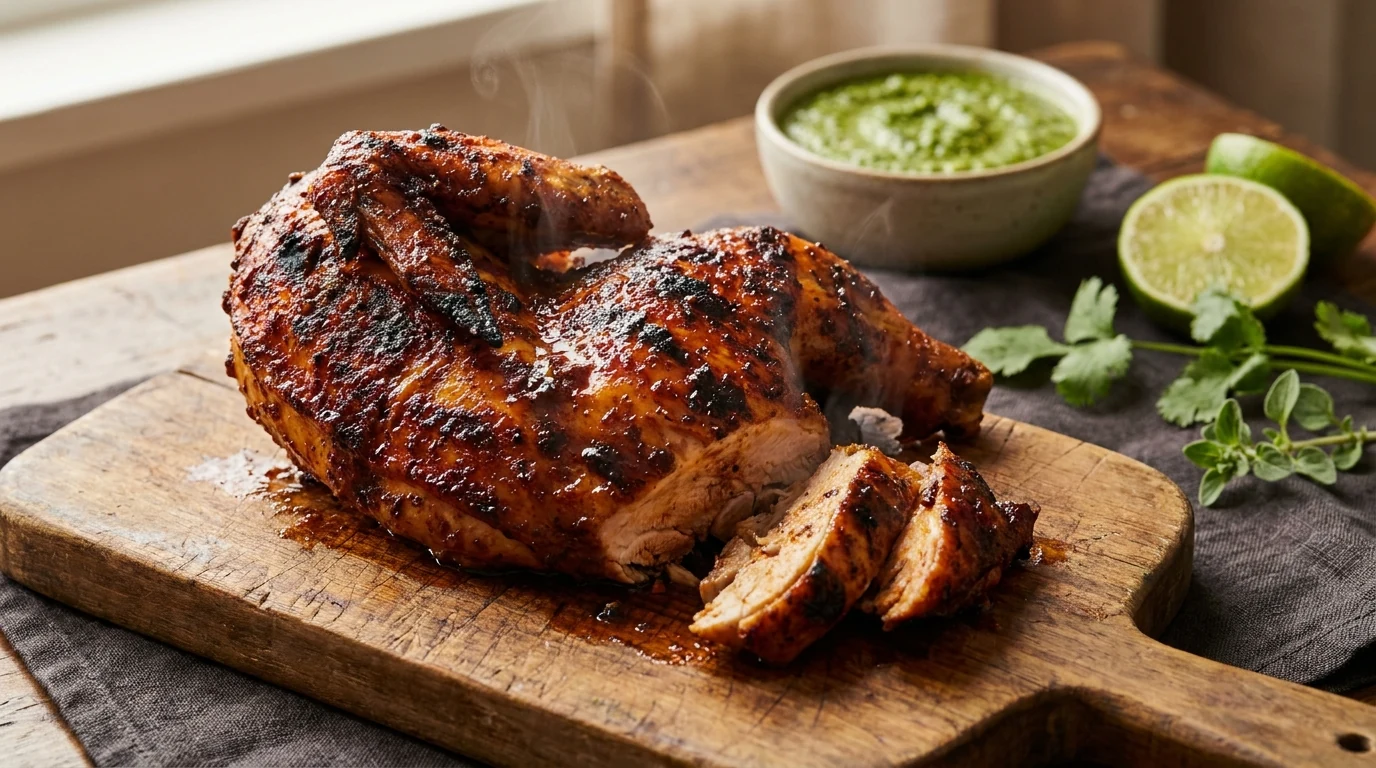 Pollo a la Brasa Marinade mit Ají, Limette, Kreuzkümmel und gegrilltem Hähnchen