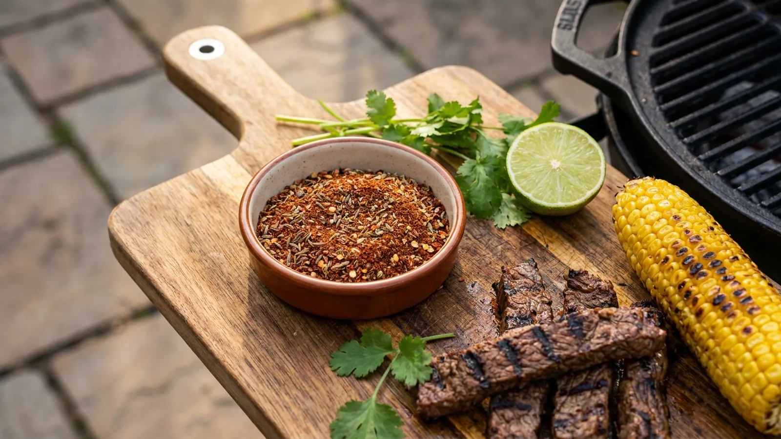 Taco Rub mit Tex-Mex Gewürzen, Limette und gegrilltem Fleisch