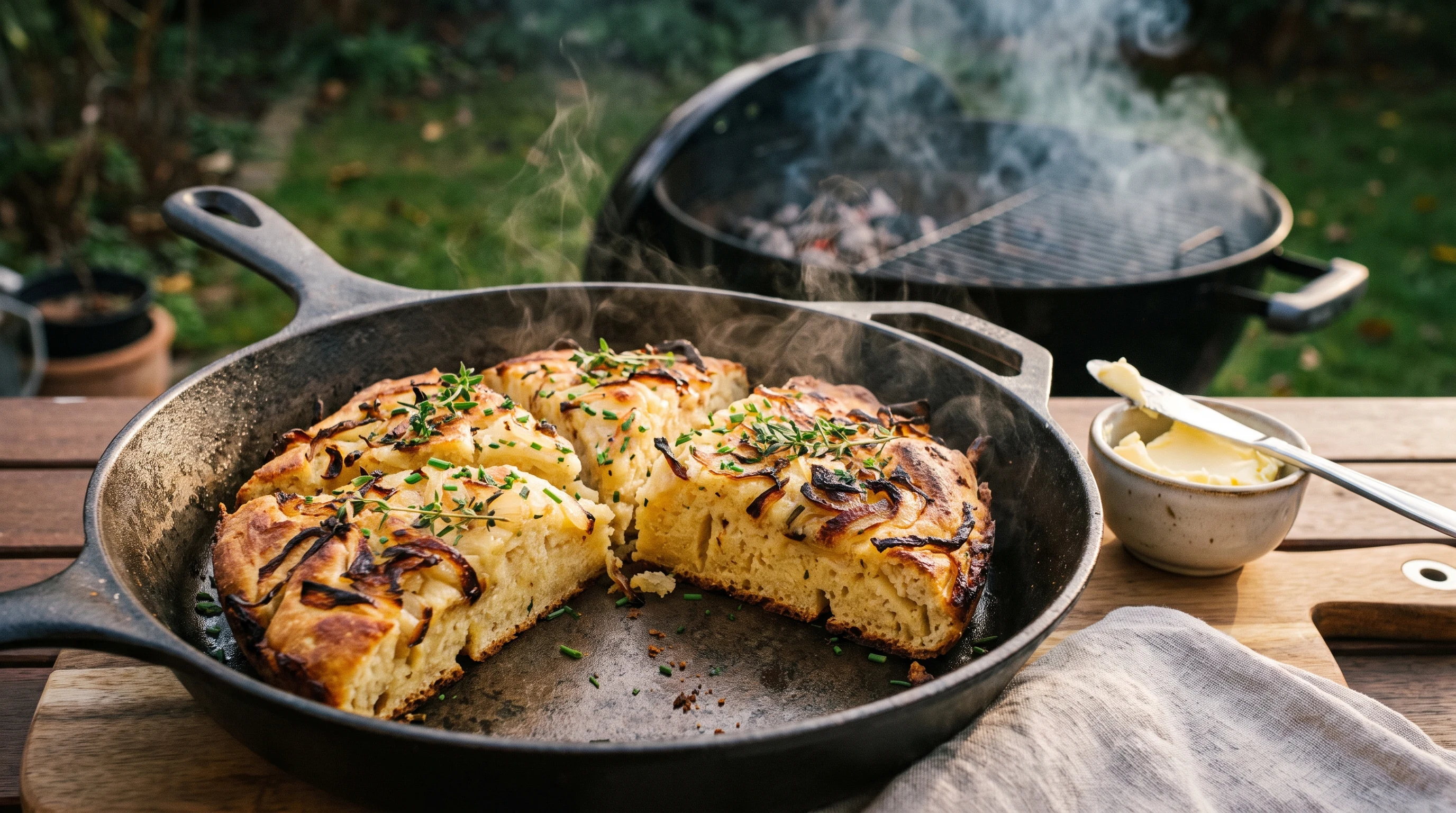 Zwiebelbrot aus der Gusseisenpfanne