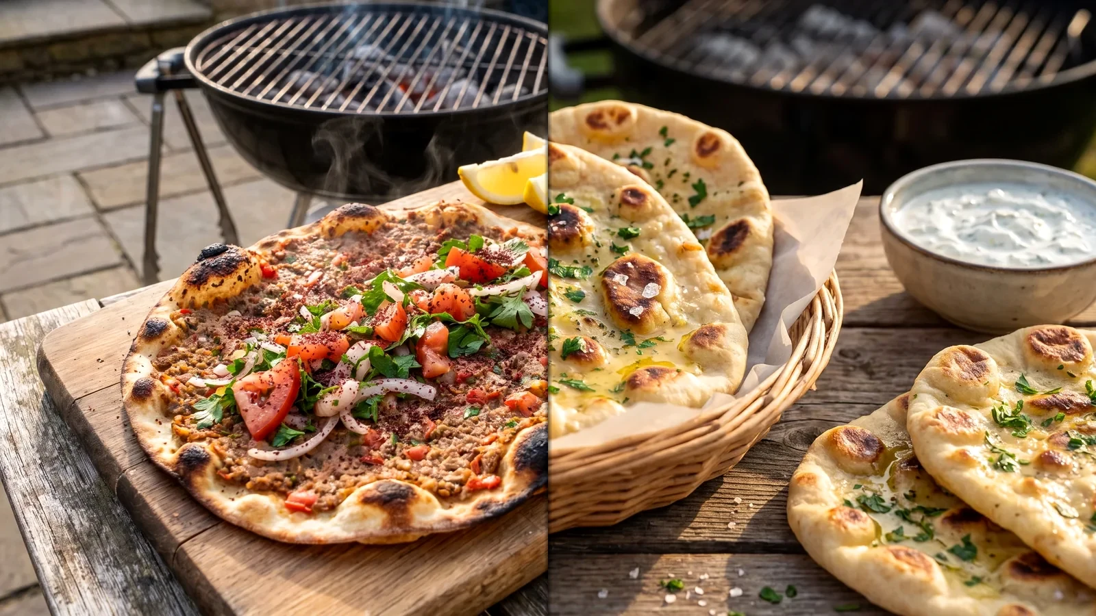 Pizza auf zwei unterschiedlichen Backflächen als Vergleich von Pizzastein und Pizzastahl